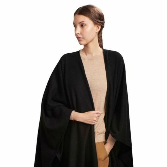 Tom Gutie Baby Alpaca Round Edge Cape Black - Picture 1 of 12